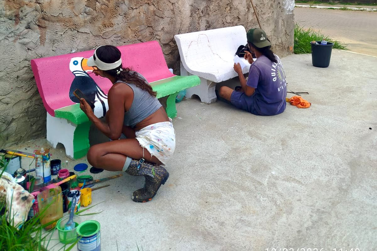 projeto postes que falam arte urbana guarapari