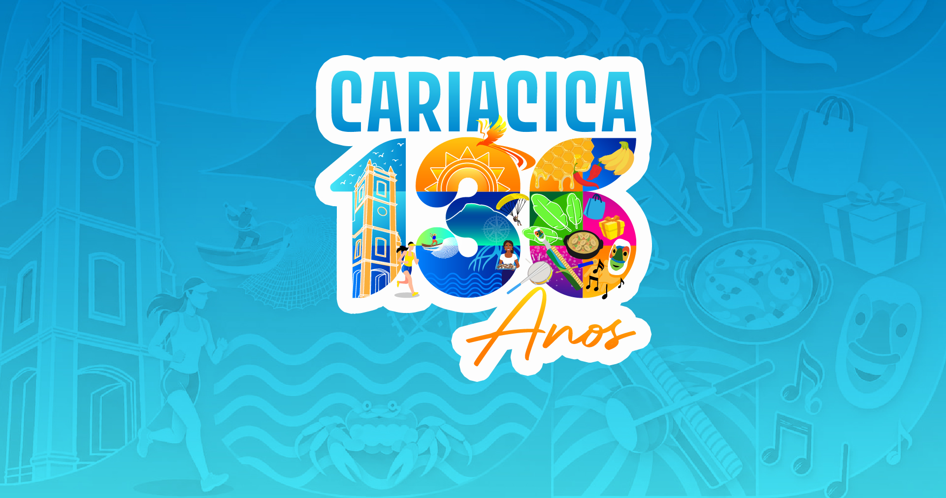 Vista do público aproveitando a estrutura de shows e a praça de alimentação montada para o aniversário de Cariacica.