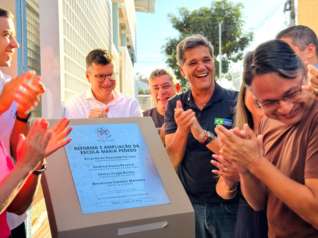 Entrega da obra de reforma e ampliação na Escola Maria Penedo, um exemplo das escolas modernizadas na Serra entregues pelo Governo do Estado.