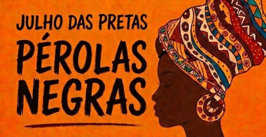 Cartaz de divulgação de evento onde o evento no dia 23 homenageia mulher negra em Anchieta.