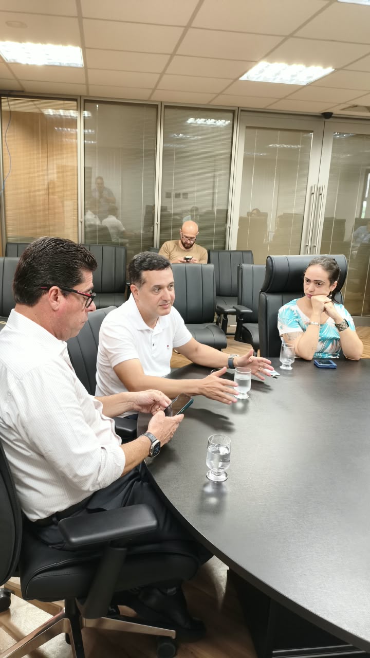 Deputado Gandini e representantes de entidades reunidos discutindo o sensor de glicose 2026 para crianças.