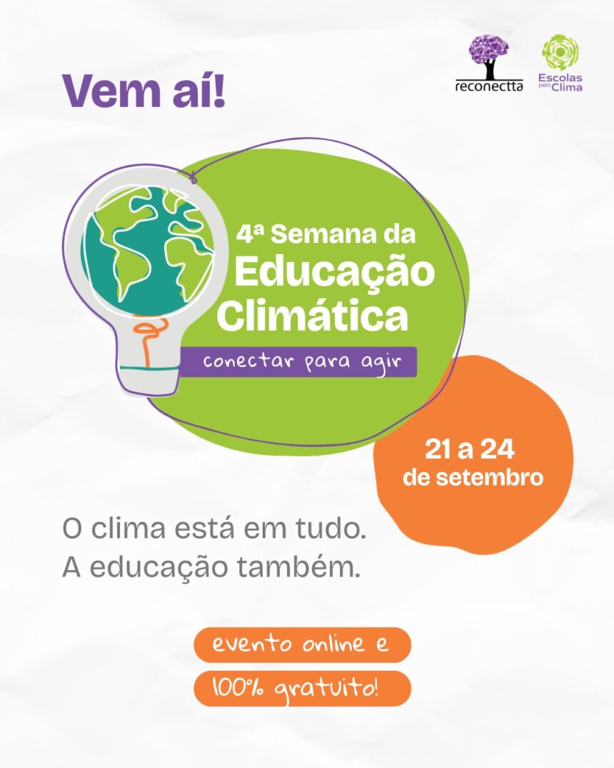 Educadores e estudantes participando de projeto da 4ª Semana da Educação Climática.