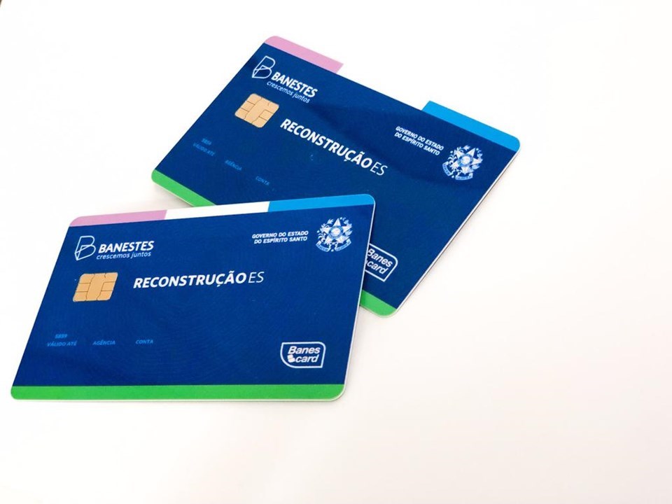 Cartão de benefício emergencial do Banestes para famílias afetadas por tempestades no Espírito Santo.
