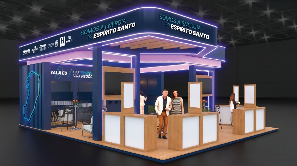 Estande do Espírito Santo com a FINDES na feira ROG.e 2026 no Riocentro.