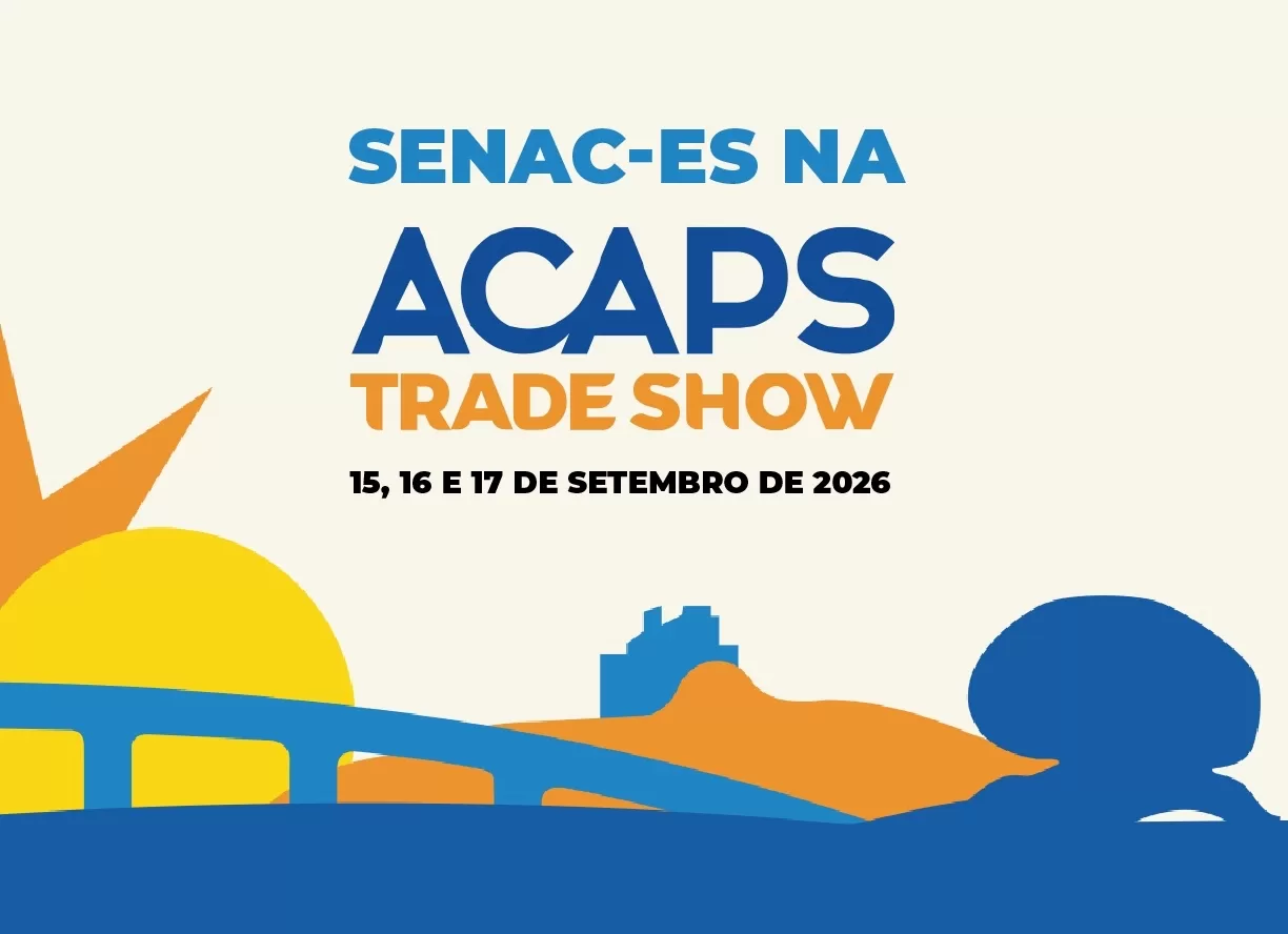 Estande do Senac ES na feira de supermercados Acaps Trade Show no Pavilhão de Carapina.