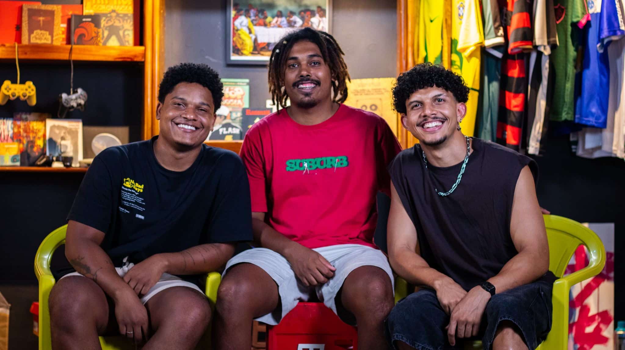 Integrantes do coletivo Xamego participando da gravação da websérie Vozes do Slam Capixaba no Espírito Santo.